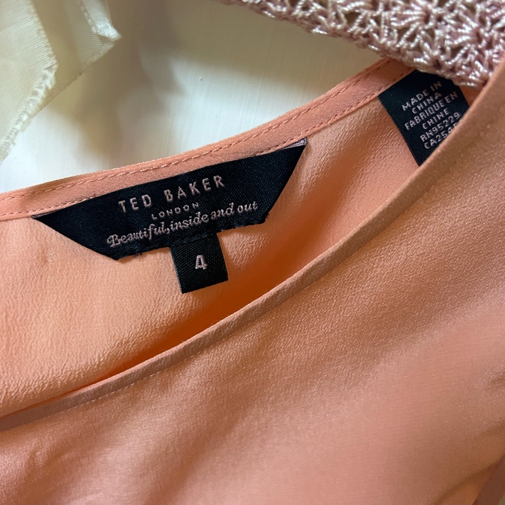 Ted Baker Peach Silk Ruffle Blouse - Picture 3 of 4